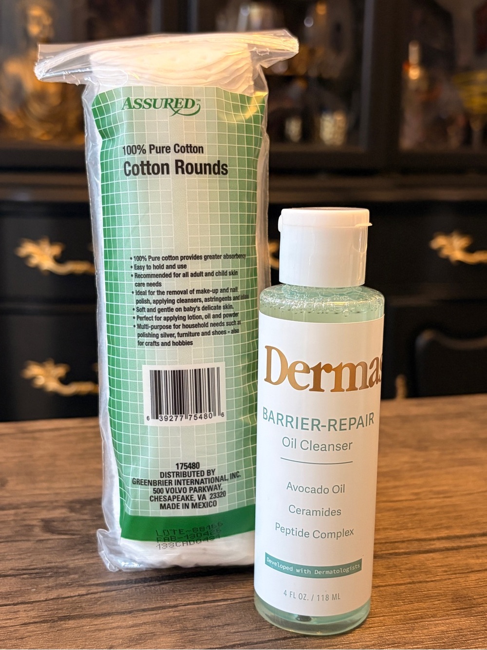 Dermasil Barrier-Repair Oil Cleanser  bundle with 100 Cotton Rounds